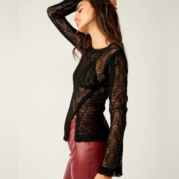 NWT Free People On The Road Twisted Tee - Black - Picture 3 of 4